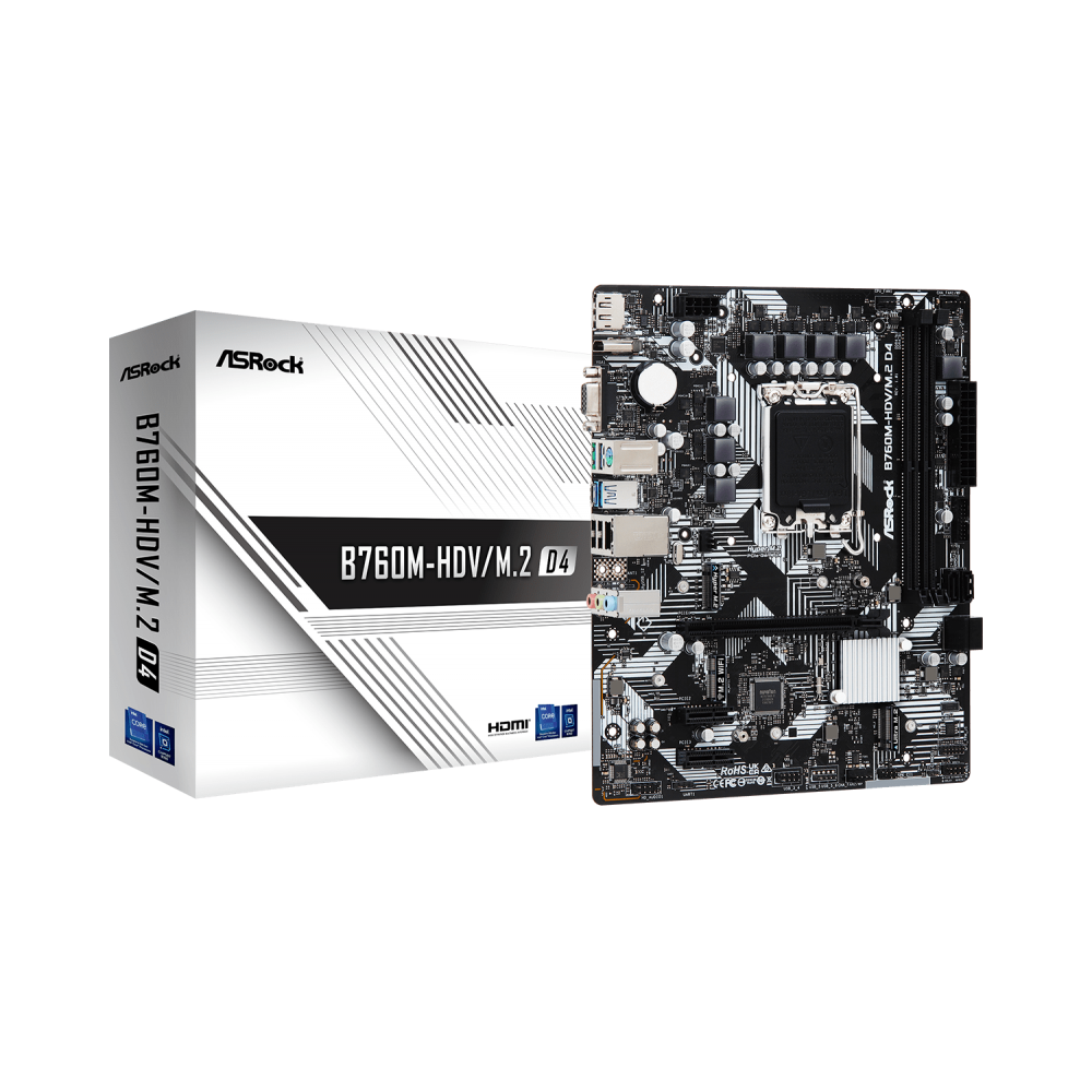 Asrock B760M-HDVM.2 D4 Intel B760 LGA 1700 micro ATX