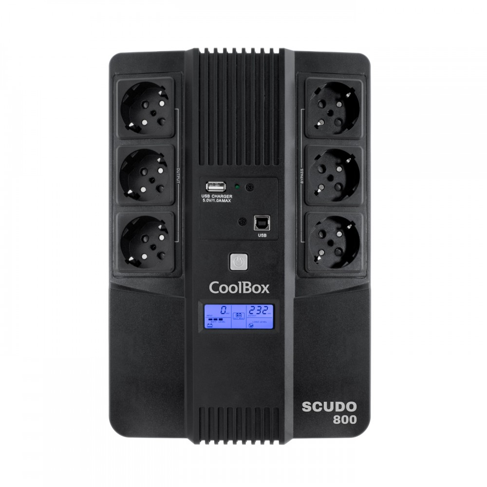 CoolBox Scudo 3 LCD 800VA sistema de alimentación ininterrumpida (UPS)