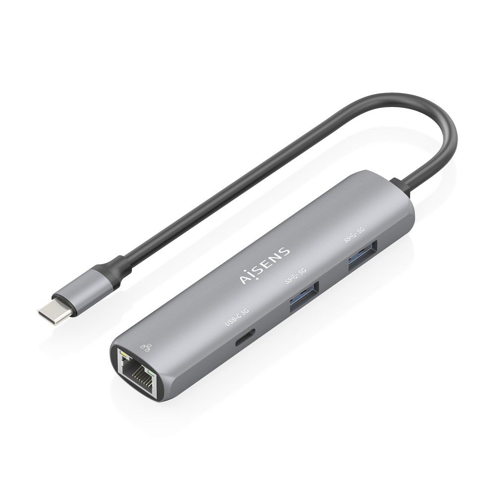 AISENS Dock USB-C A Ethernet Gigabit + Hub 1xUSB-C+2xUSB-A