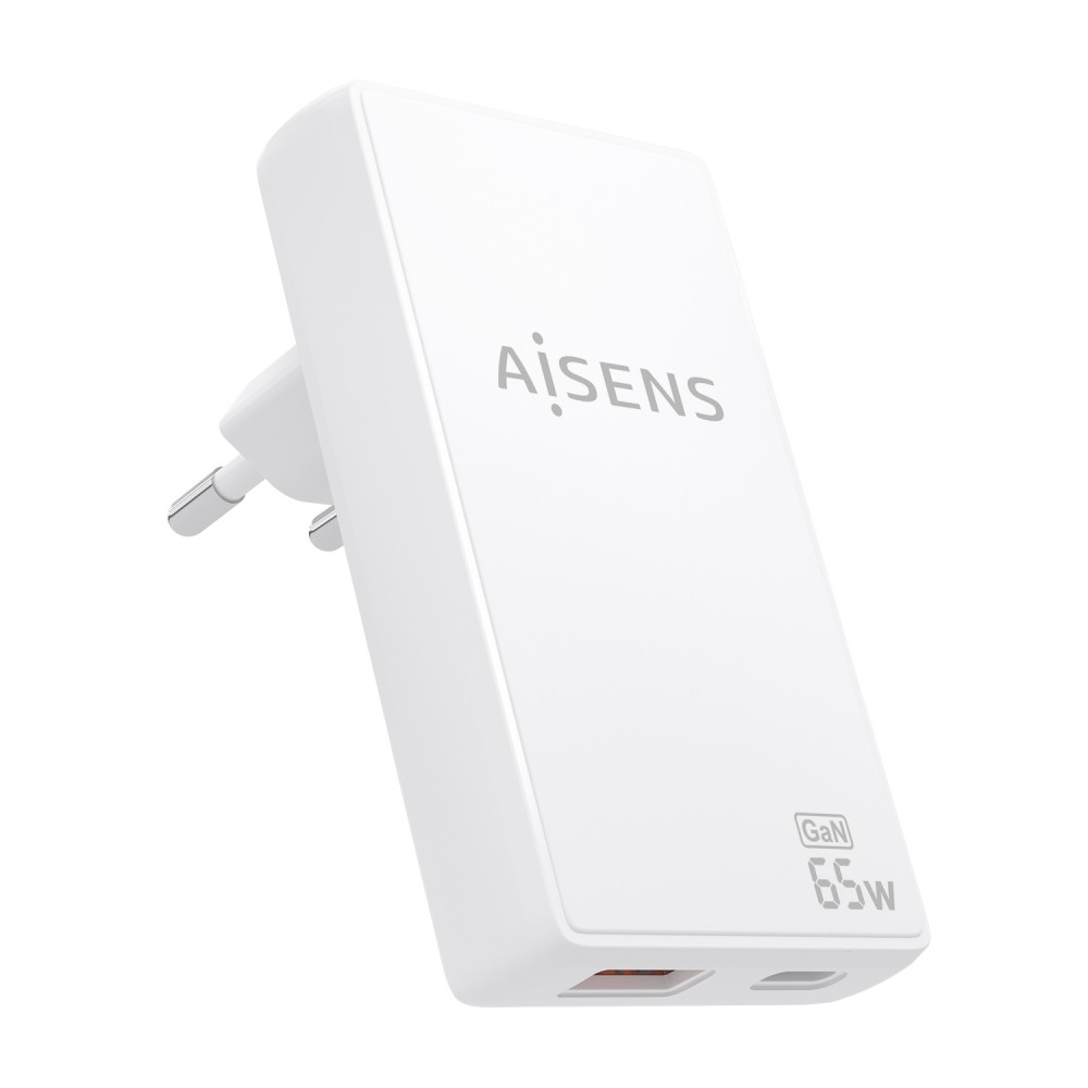 AISENS Cargador De Pared GaN Ultra Delgado 65W